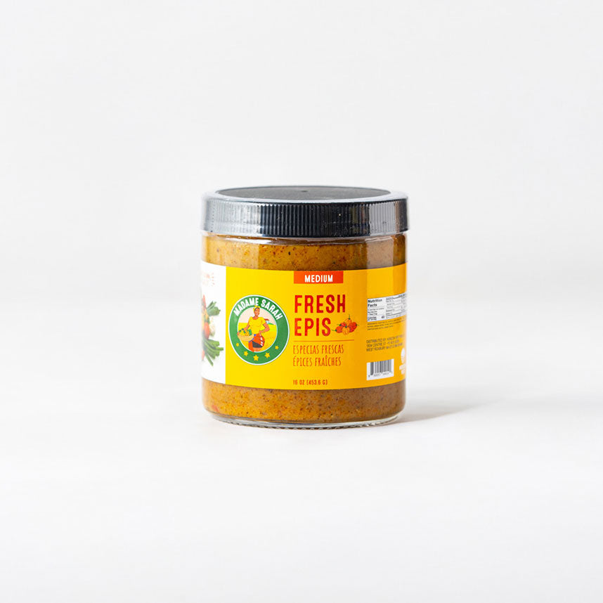Jar of Madame Sarah 'Fresh Epis' on a white background
