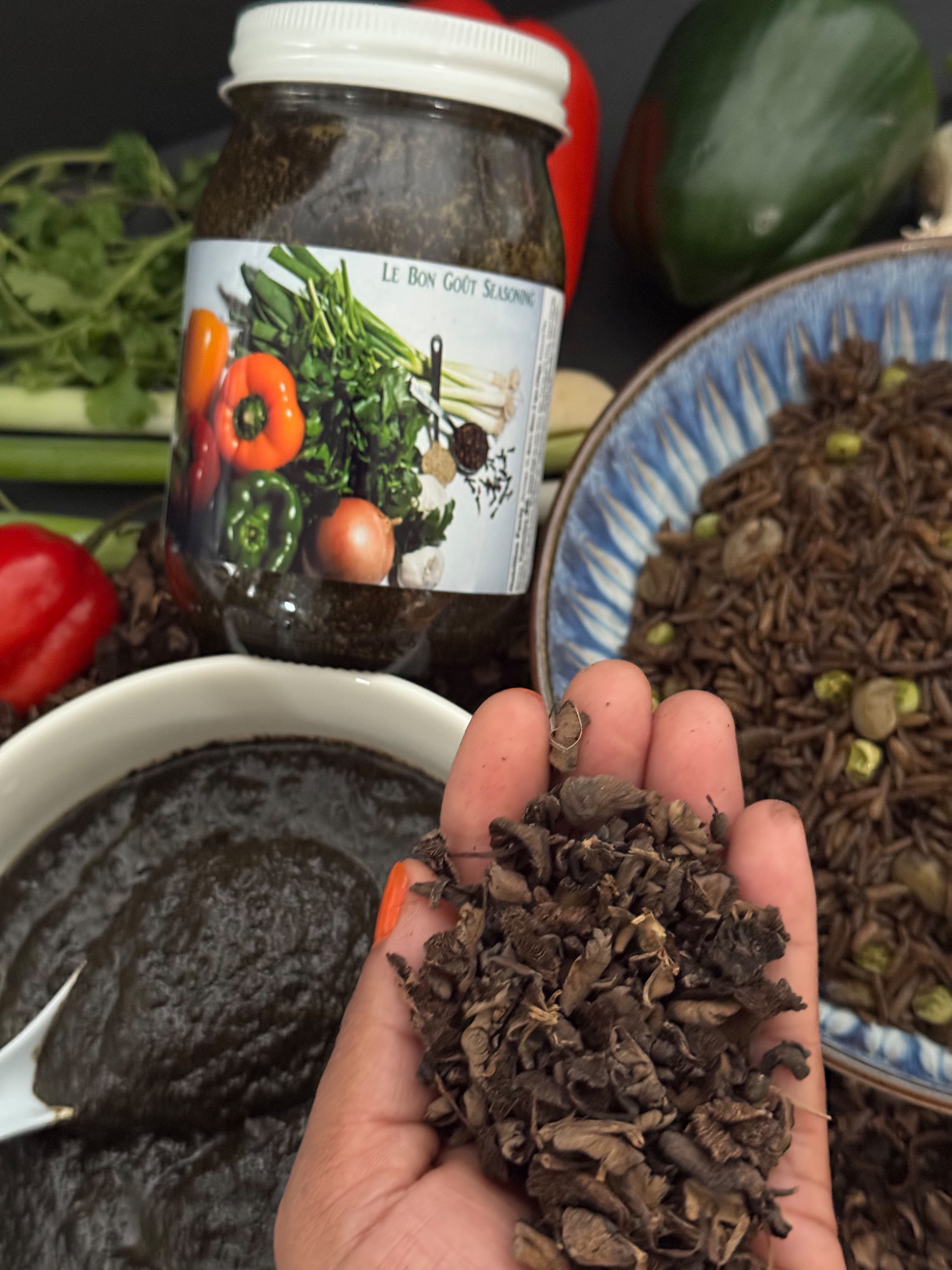 LE BON GOÛT ÉPIS DJON DJON | HAITIAN BLACK MUSHROOM COOKING BASE FOR DIRI DJON DJON | LOW SODIUM, GLUTEN-FREE, VEGETARIAN-FRIENDLY