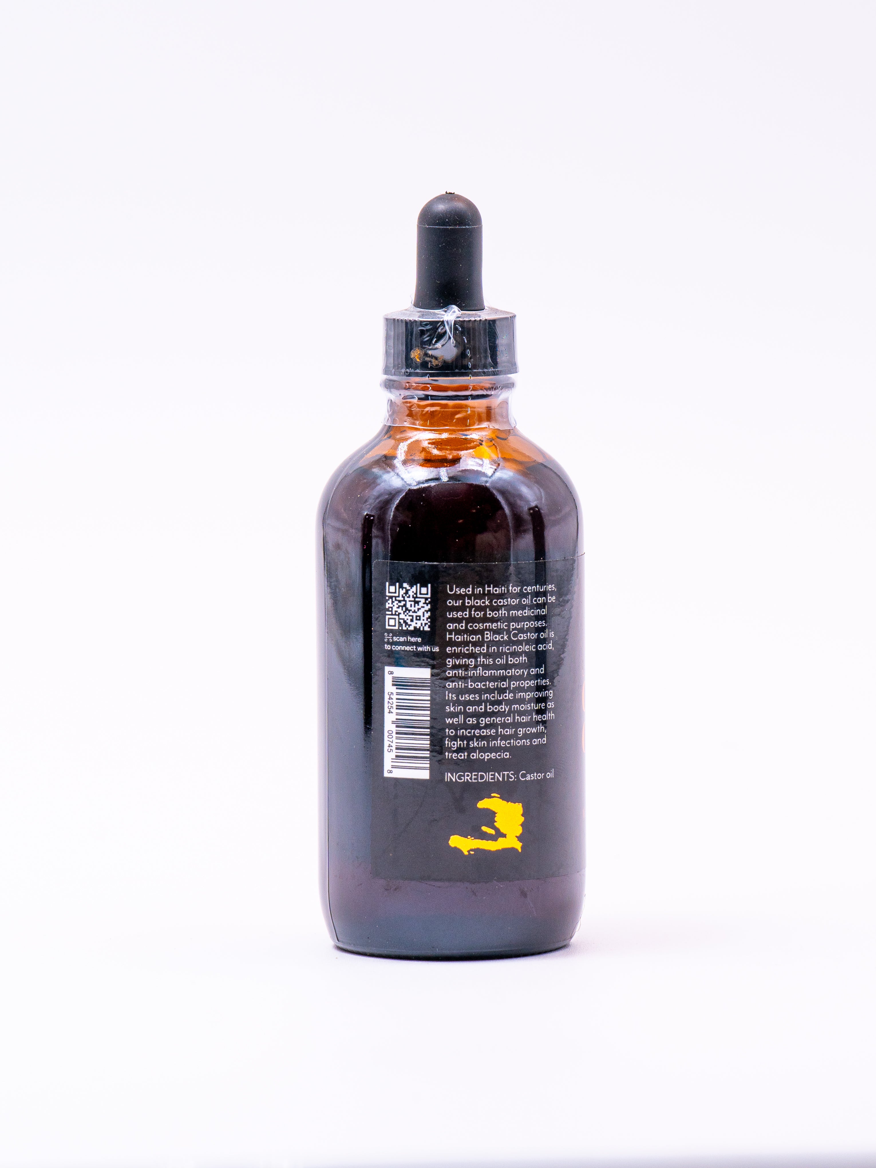 Back of Horizon Vert Castor Oil Bottle
